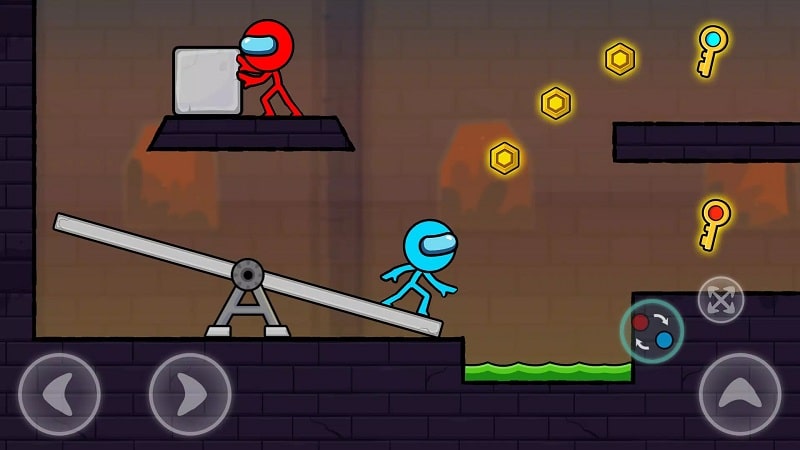 Red and Blue Stickman 2 mod free