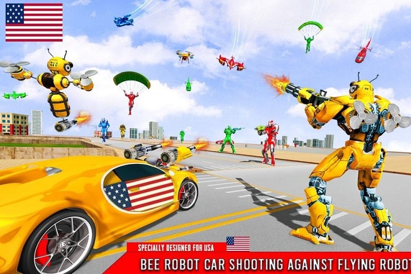 Bee Robot Car Transformation Game android