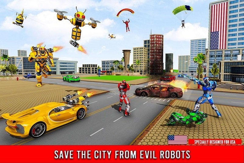 Bee Robot Car Transformation Game apk free