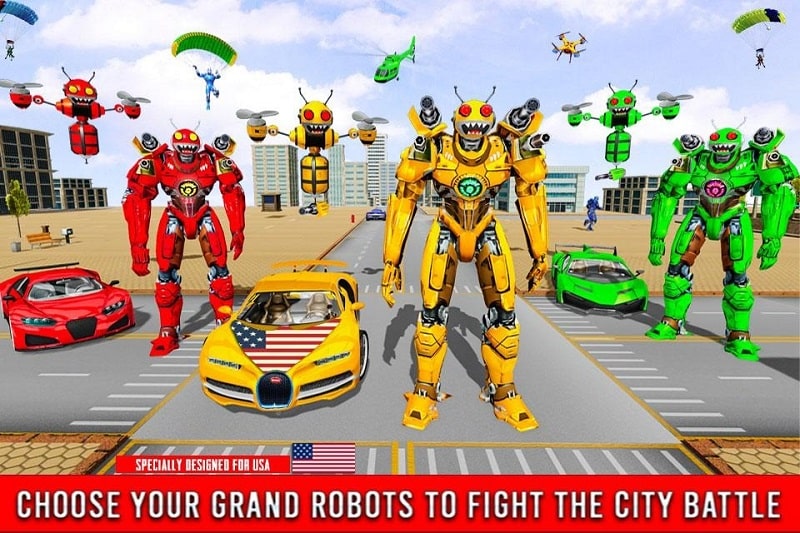 Bee Robot Car Transformation Game mod