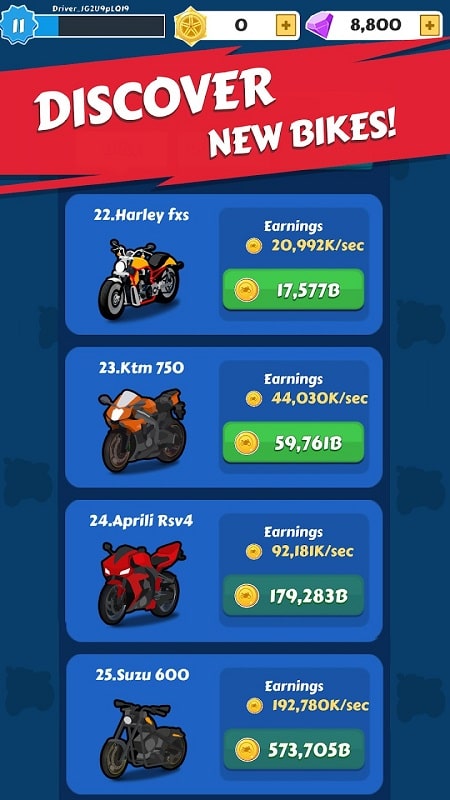 Merge Bike game Idle Tycoon mod free