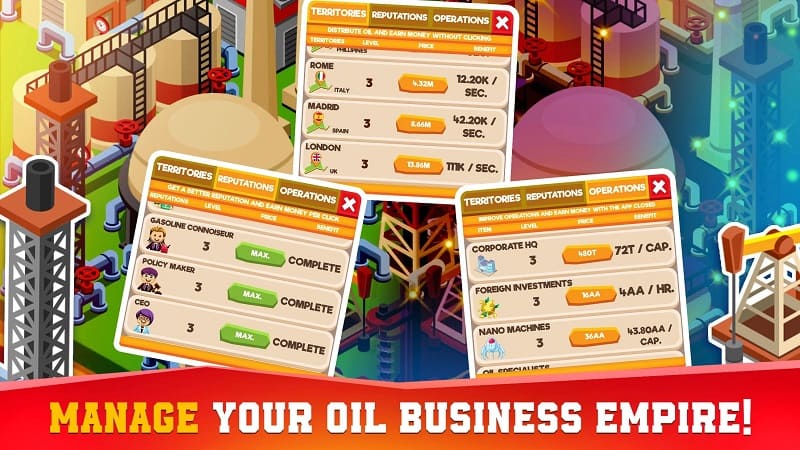 Oil Tycoon idle tap miner game mod apk