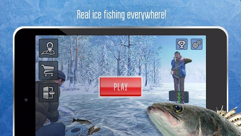 Ice fishing games Catch bass mod