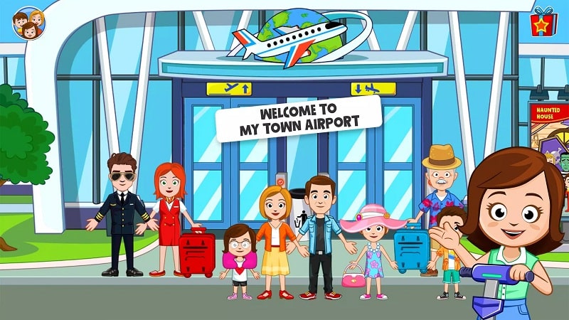 My Town Airport games for kids apk free