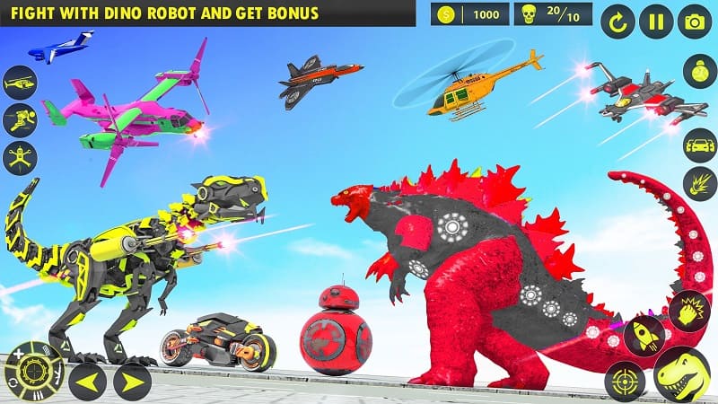 Dino Robot Car Transform Games android