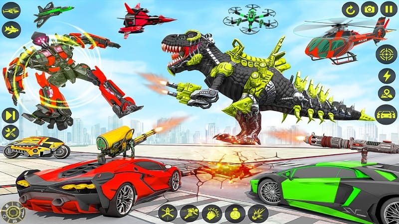 Dino Robot Car Transform Games apk free