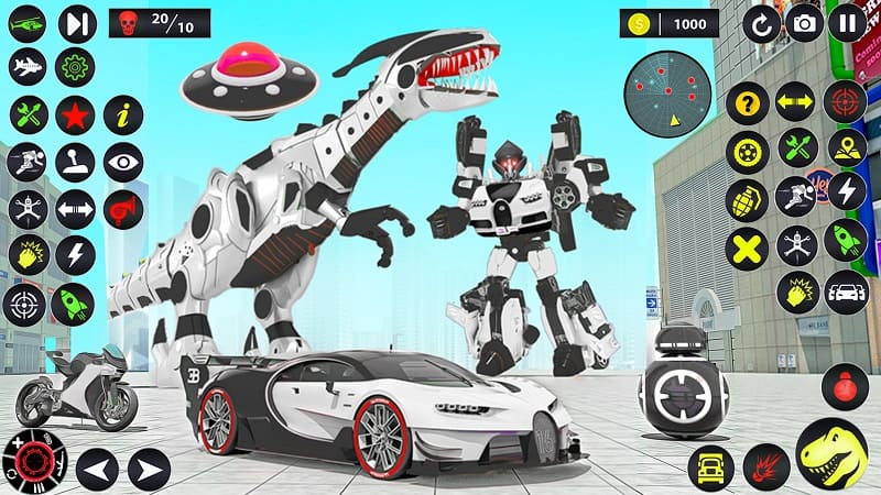 Dino Robot Car Transform Games mod